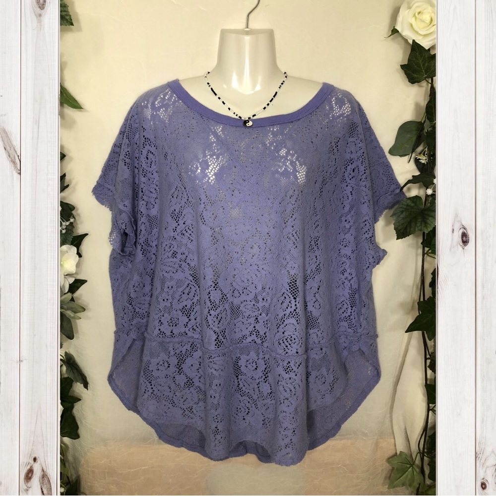 Free People Purple Kitted Top